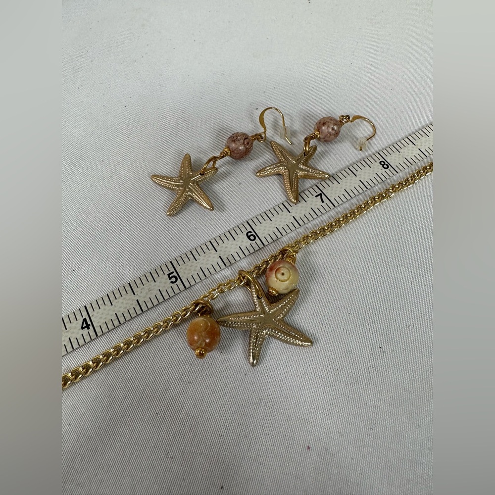 Starfish anklet and earring set